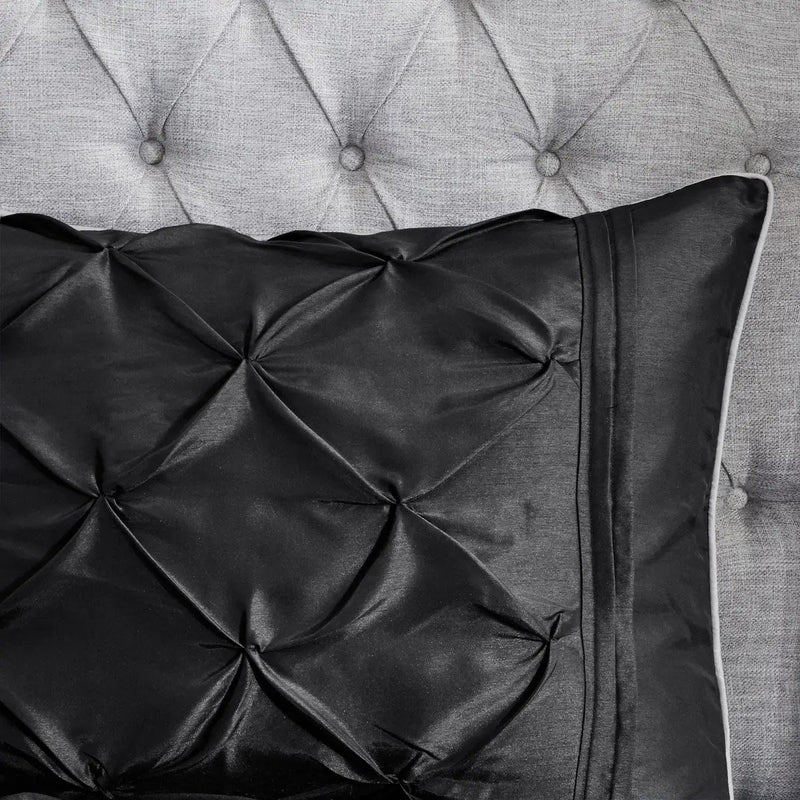 7 Piece Tufted Comforter Set Black King by HouseOfZazla