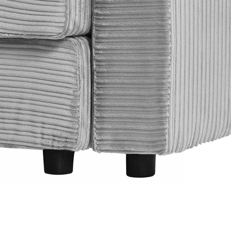 Modern Style Loveseat Sofa Sectional Sofa Couch With Storage Space, A Movable Ottoman, Two USB Ports, Two Cup Holders, A Phone Holder For Living Room by HouseOfZazla
