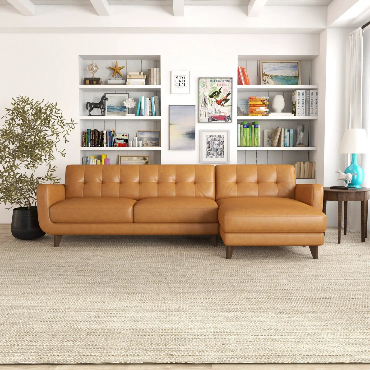 Allison - Mid-Century Modern Sectional Sofa Chaise by HouseOfZazla