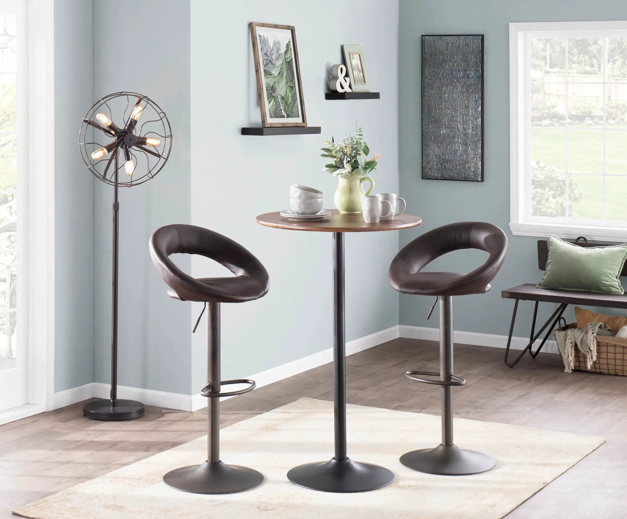 Pebble - Mid Century Modern Table Adjusts From Dining To Bar by Unique Piece Furniture