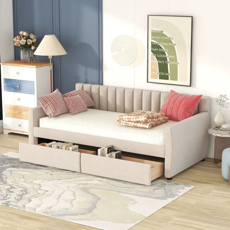Upholstered Daybed With Slat Support by Unique Piece Furniture