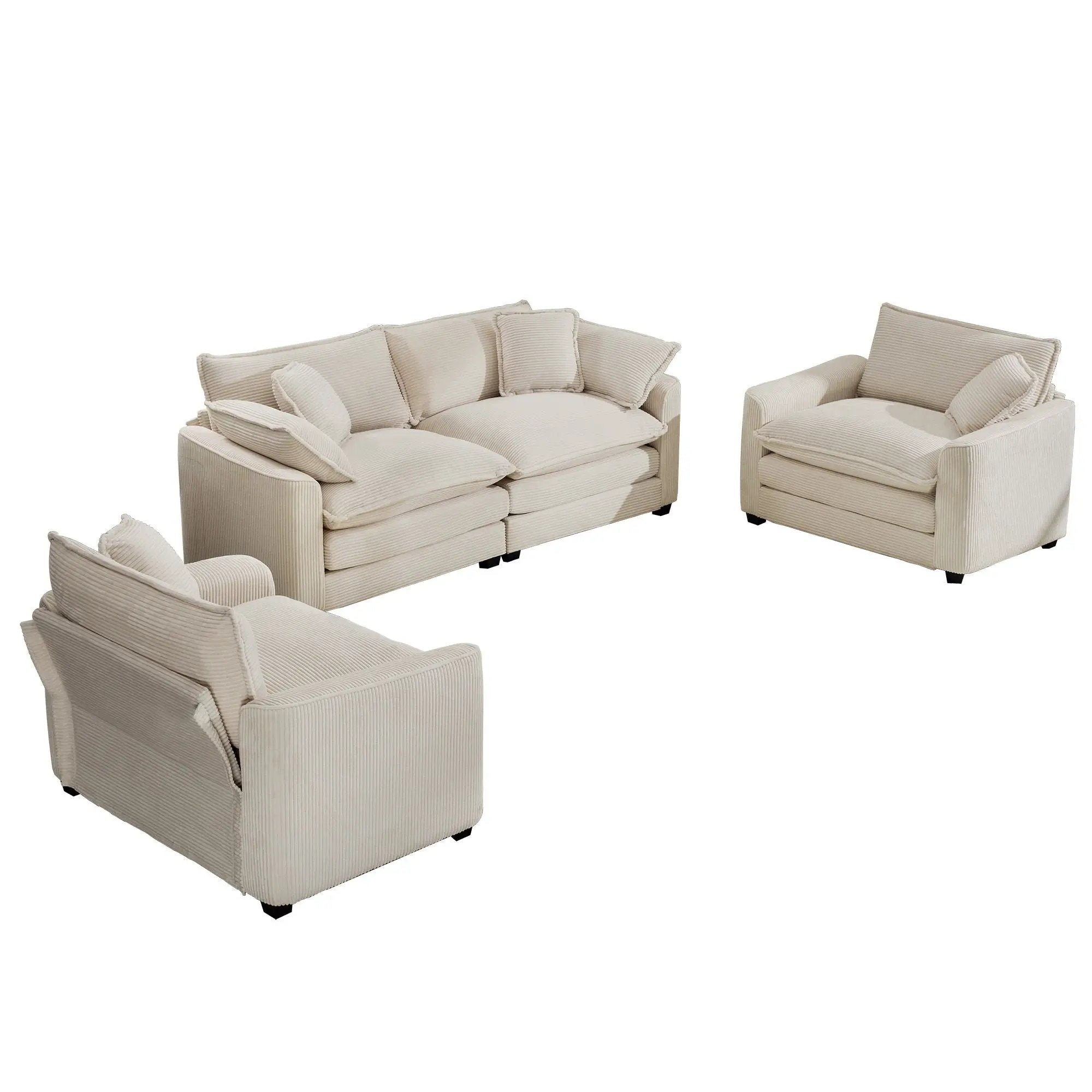 Elegant Oversized Sectional Sofa Set With Deep Seats And Flexible Layout by HouseOfZazla