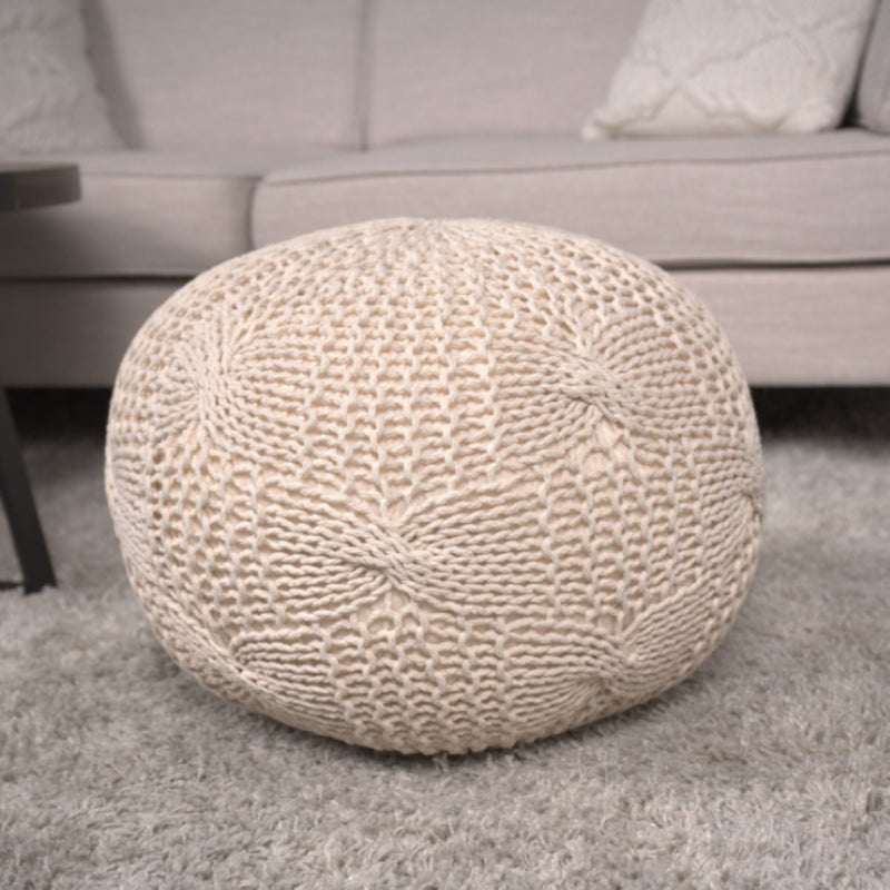 Bordeaux - Knitted Round Pouf by HouseOfZazla