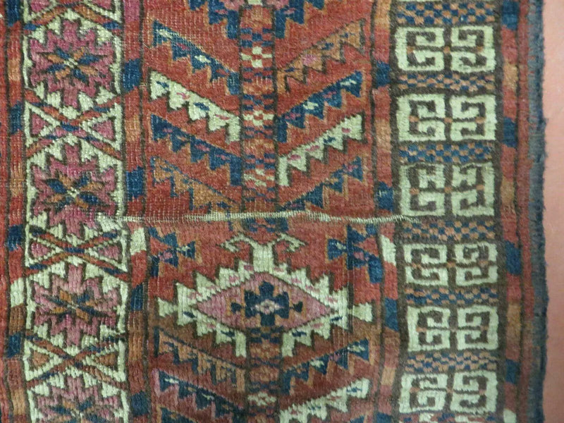 Antique Turkoman Ensi Wool Rug 4x5 by Jewel Rugs