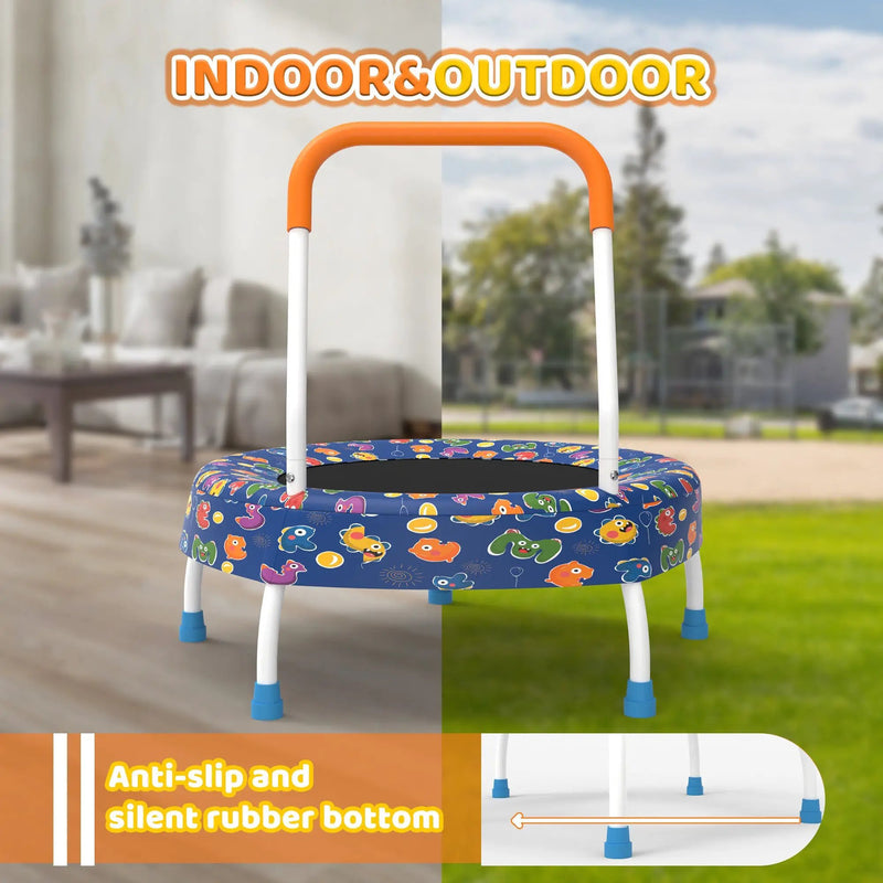 28-Inch Toddler Trampoline for Kids with Handle by HouseOfZazla