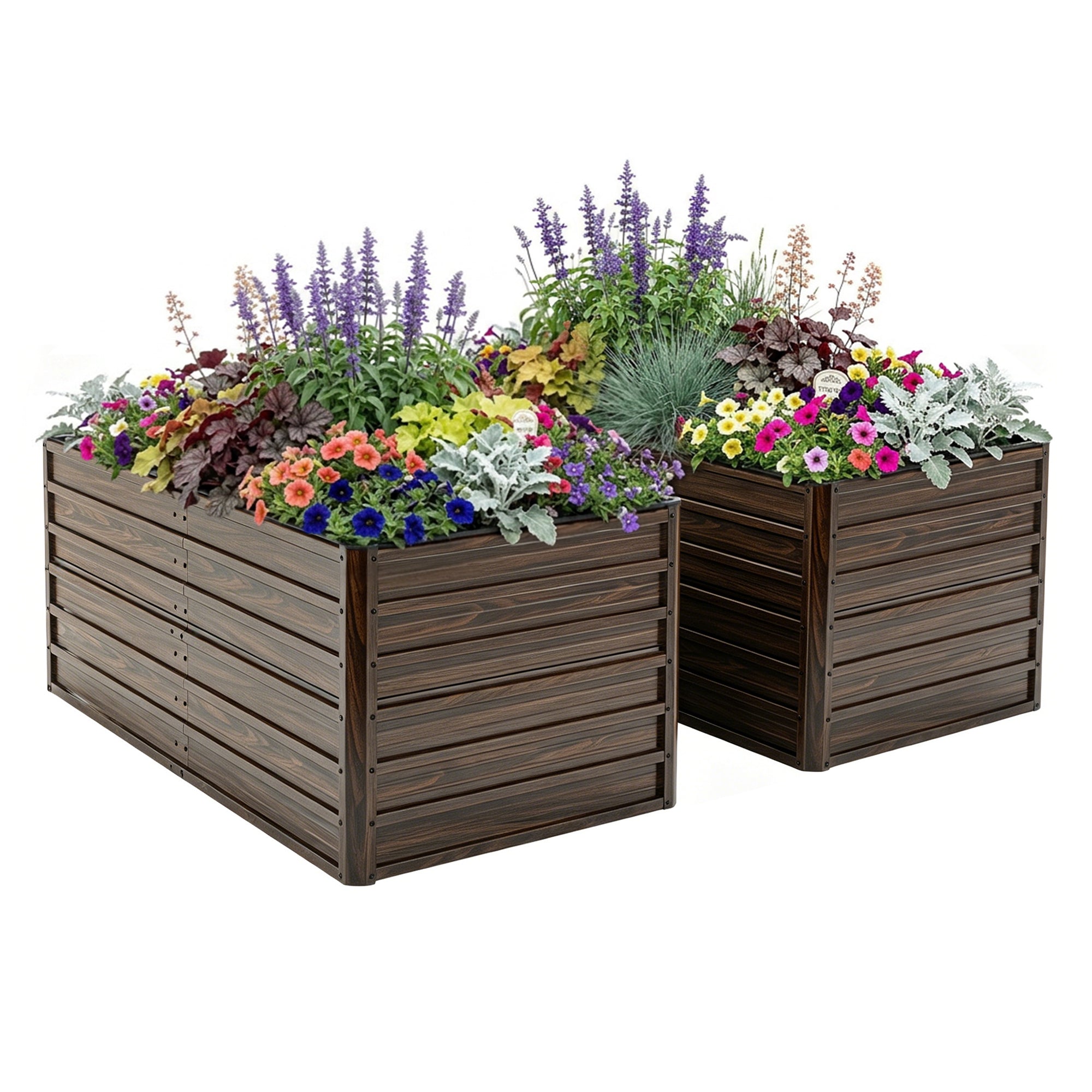2-Pack 74.6"x35.4"x25" Raised Garden Bed Kit, Metal Elevated Planter Box by HouseOfZazla