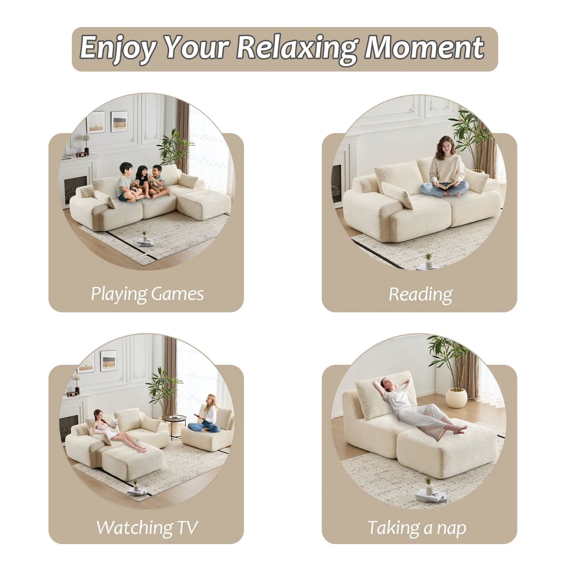Compressed Sofa, Large Sectional Couches For Living Room by Unique Piece Furniture