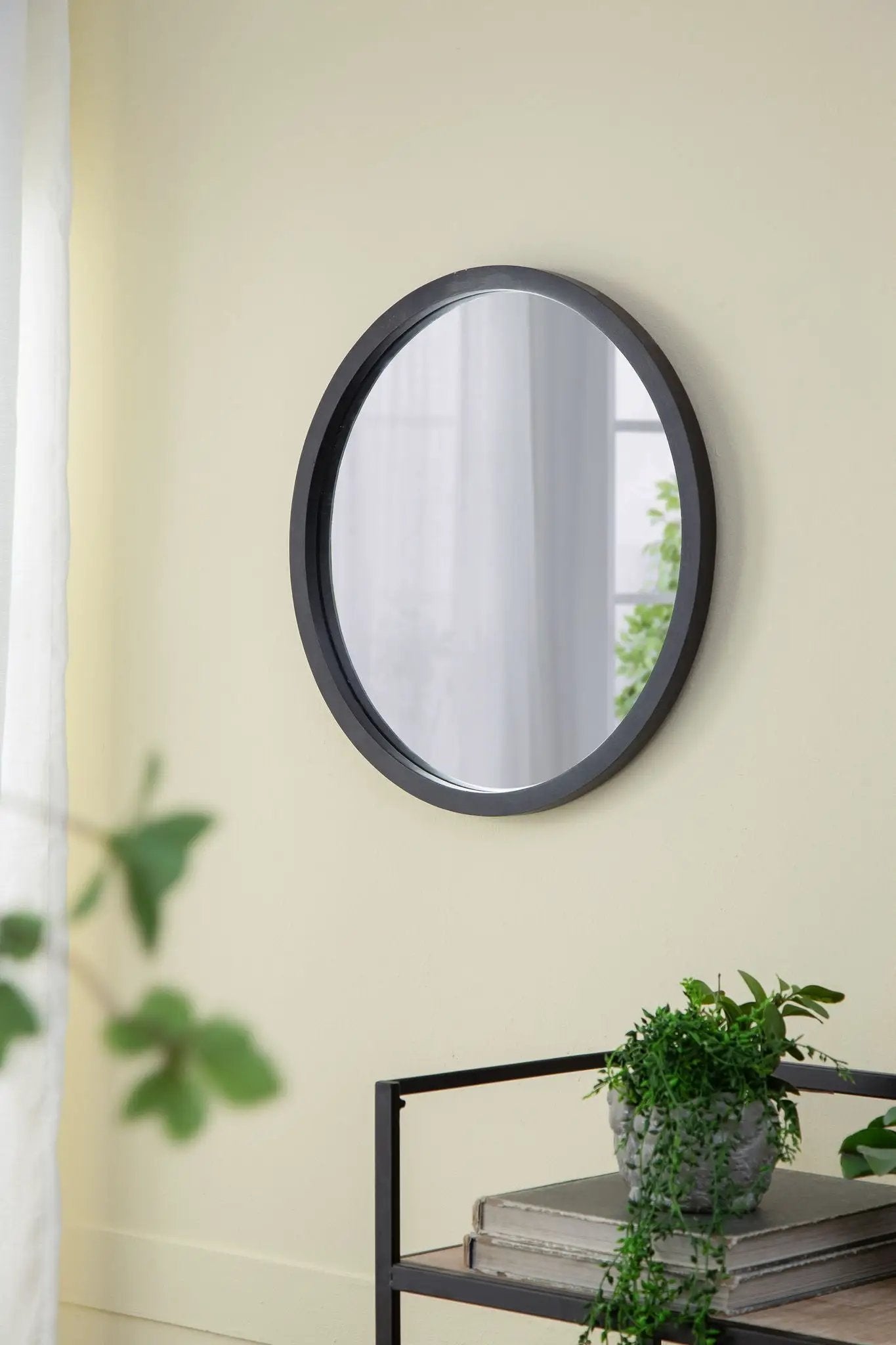 Circle Wall Mirror With Wooden Frame for Living Room by HouseOfZazla