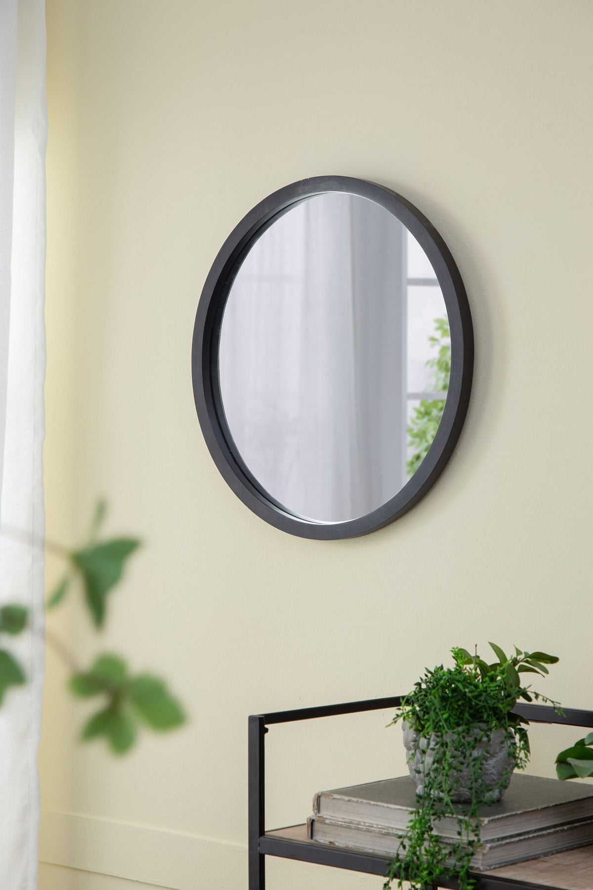 Circle Wall Mirror with Wooden Frame - Black, Light Brown, Dark Brown, photo 32 of 36