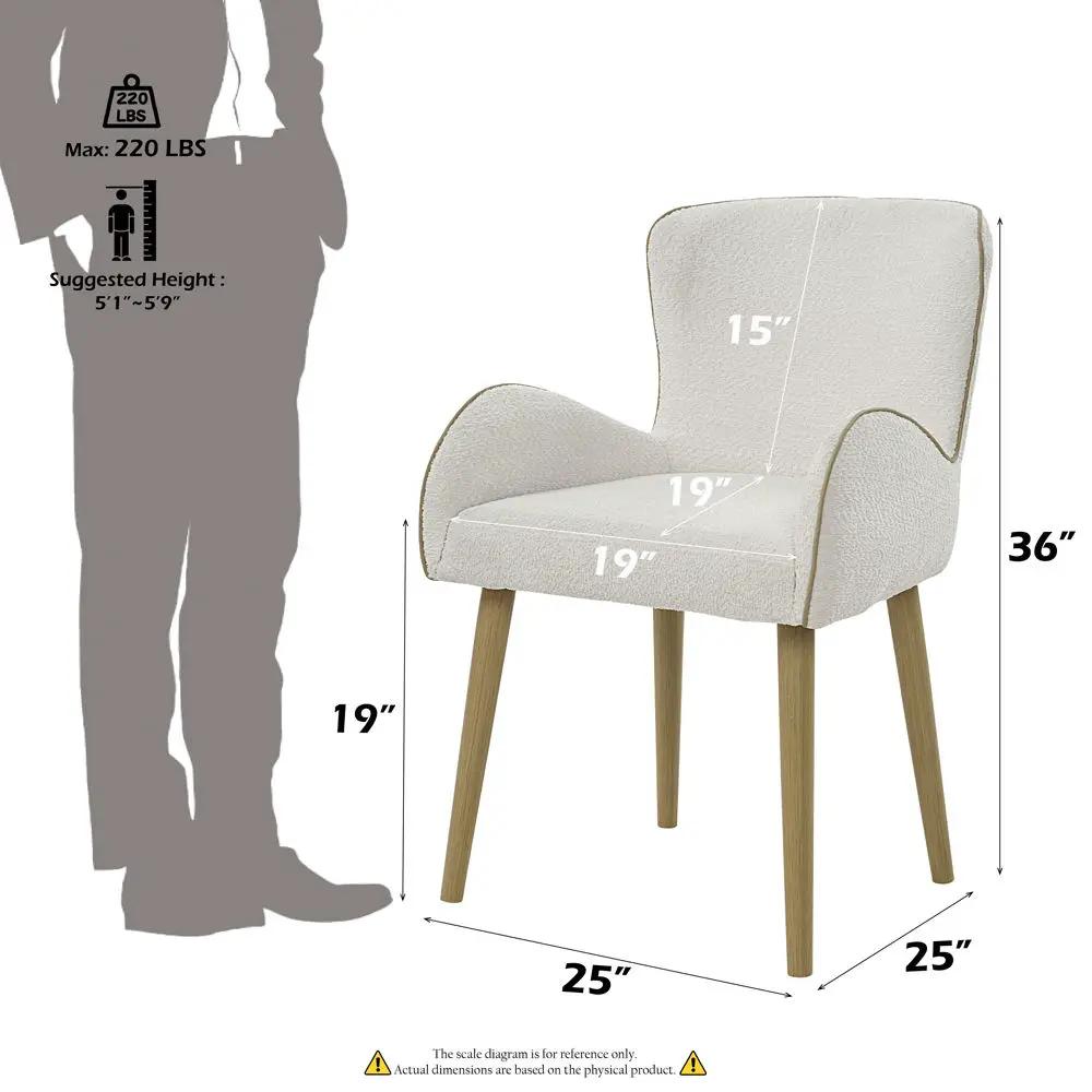Adalynn - Side Chair (Set of 2) - Beige Boucle & Oak by Unique Piece Furniture