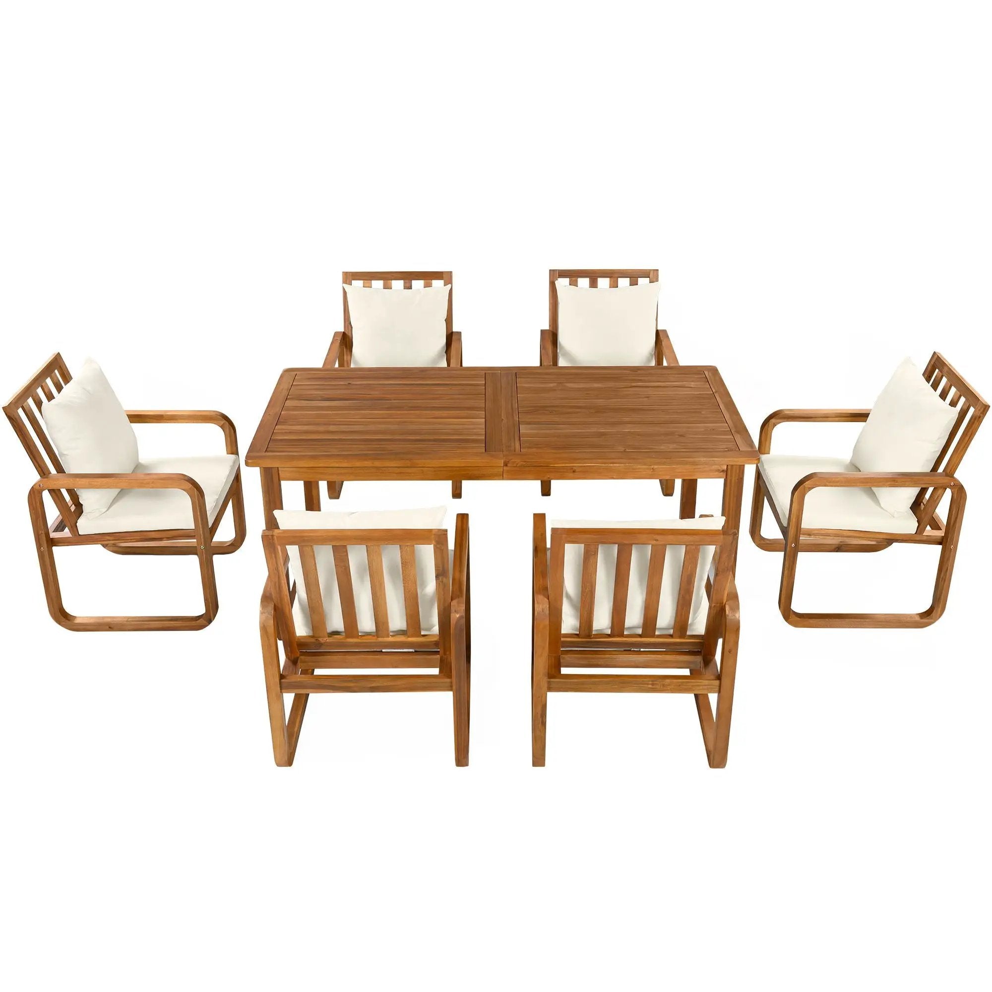 7 Piece Outdoor Patio Dining Set With Removable Cushions by HouseOfZazla