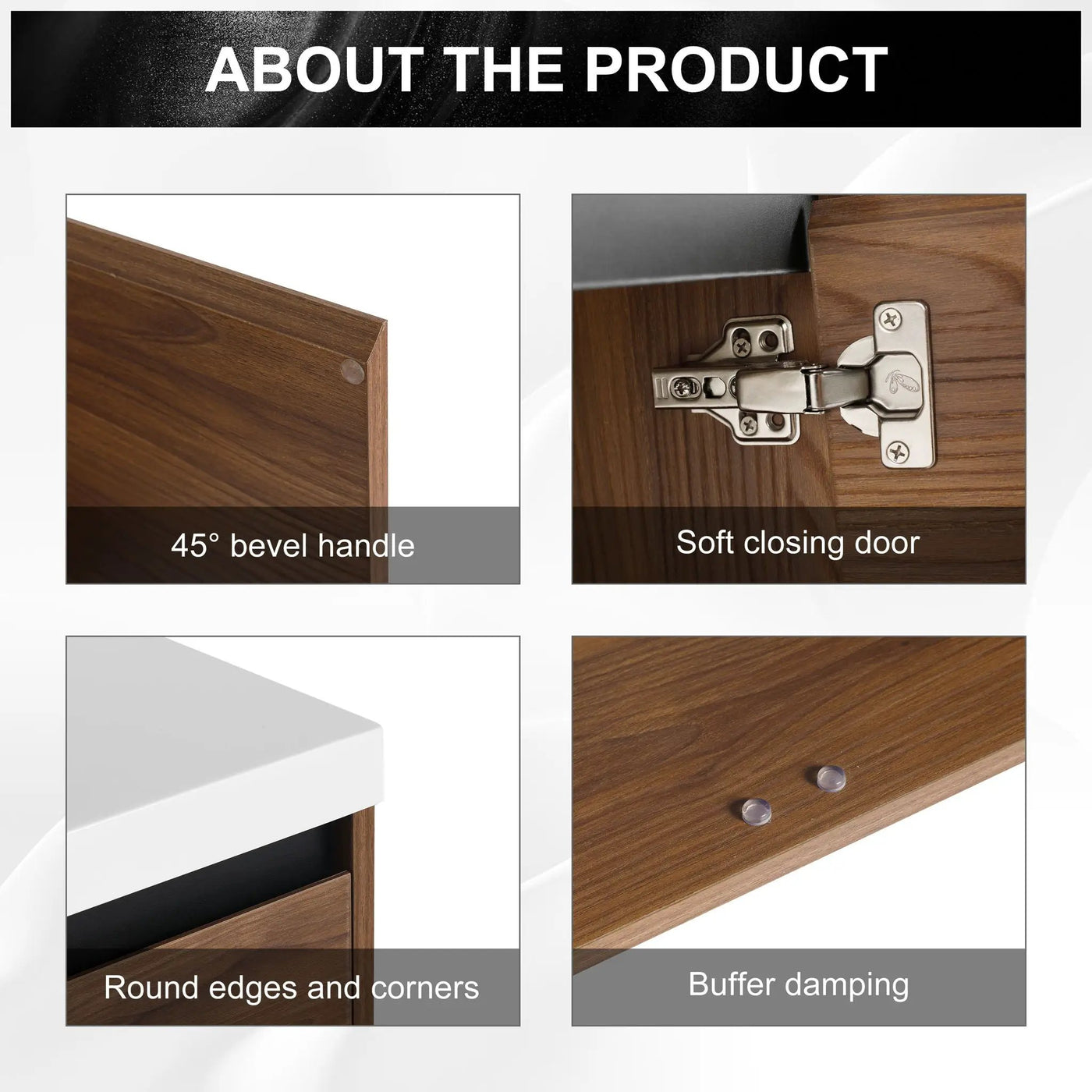 Bathroom Vanity Set With Resin Countertop Sink And 2 Doors, Engineered Wood by HouseOfZazla