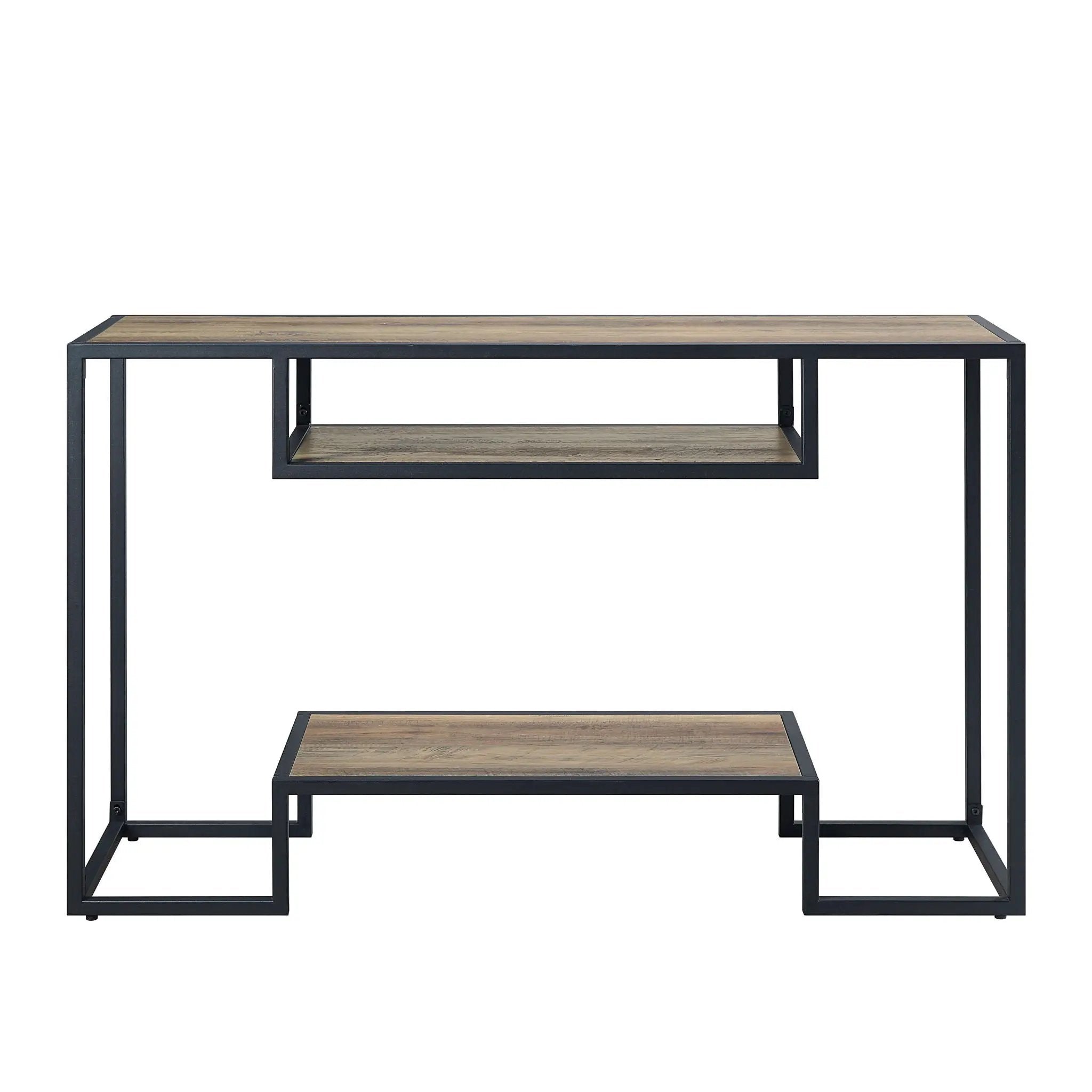 Idella - Sofa Table - Rustic Oak / Black by HouseOfZazla