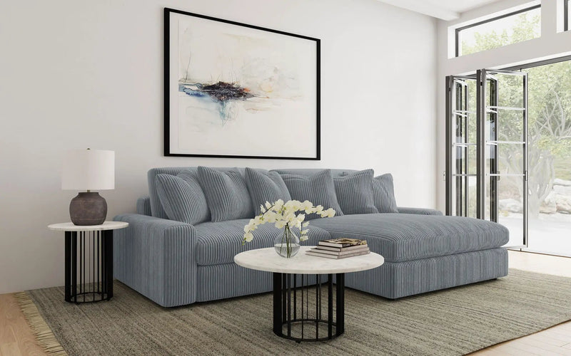 Blaine Upholstered Reversible Chaise Sectional Sofa Fog by Unique Piece Furniture