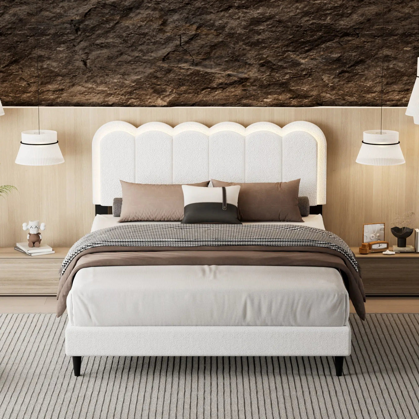 Lambswool Petal Headboard Bed Frame by HouseOfZazla