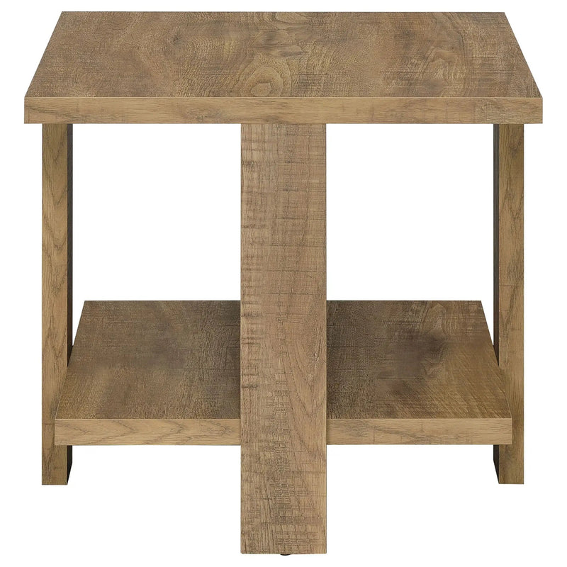 Dawn Square Engineered Wood End Table Mango Brown by Unique Piece Furniture