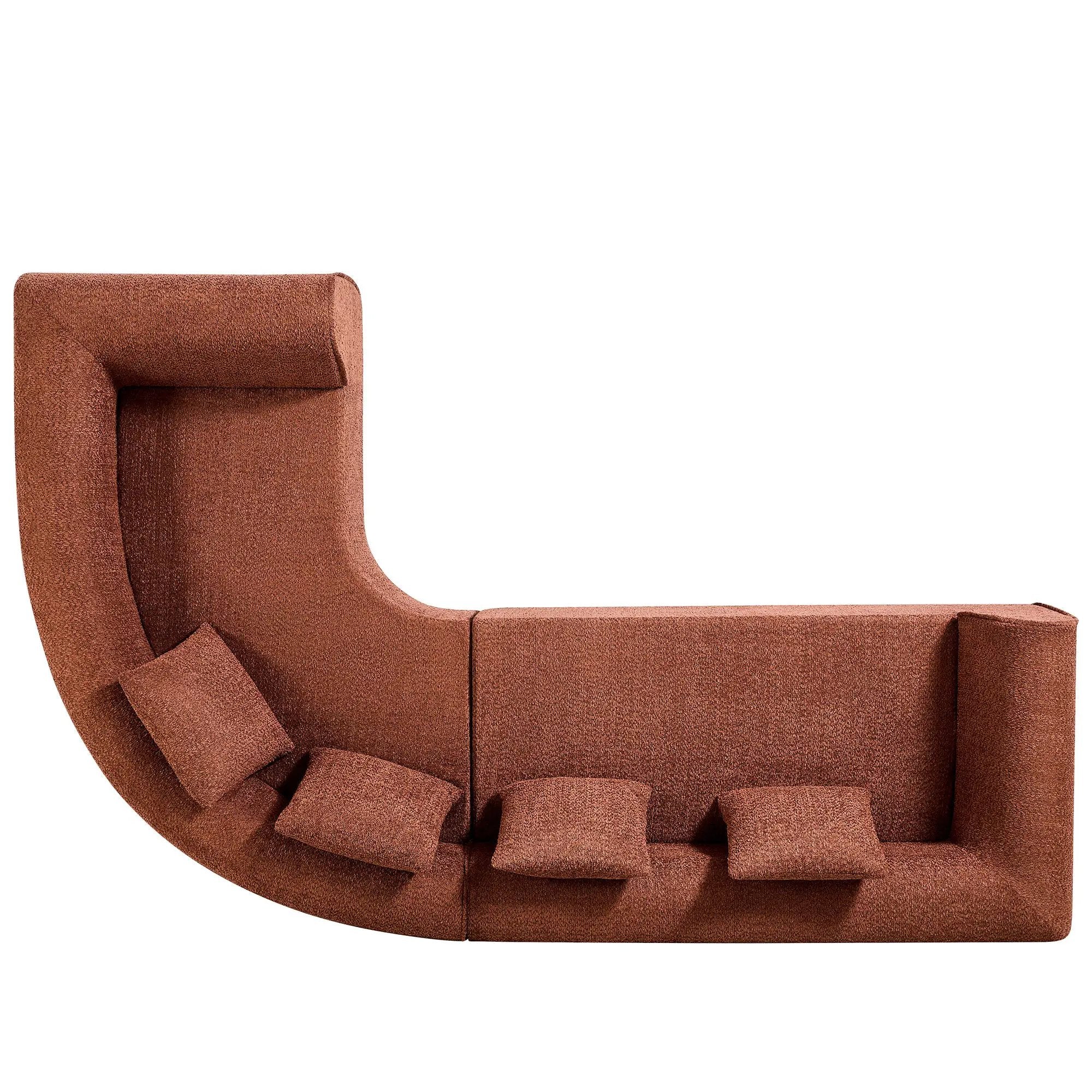 110" Modern Curved L-Shaped Modular Sectional Sofa by HouseOfZazla