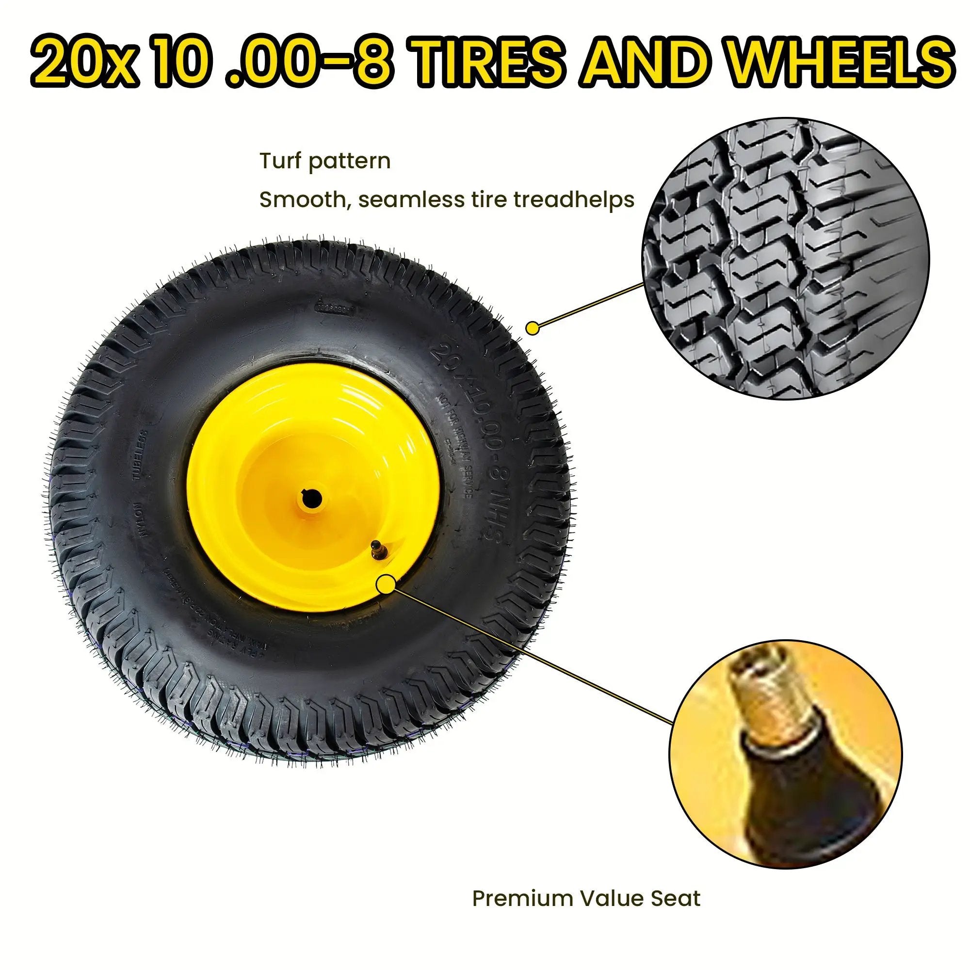 Set of 2 Lawn Mower Tires and Wheel Assembly by HouseOfZazla
