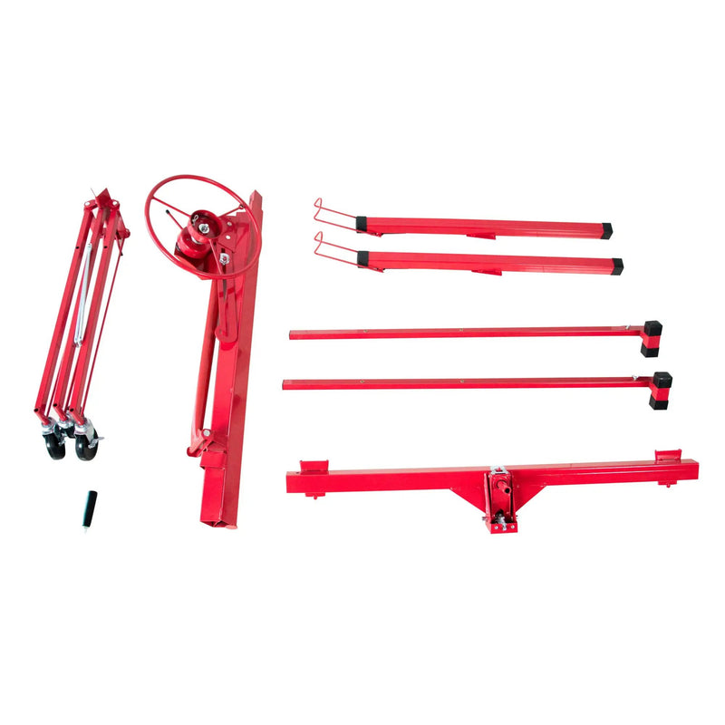 Drywall Panel Lifter Drywall Panel Hoist Jack Lifter Jack Rolling Caster Panel Hoist 11Ft - Red by HouseOfZazla
