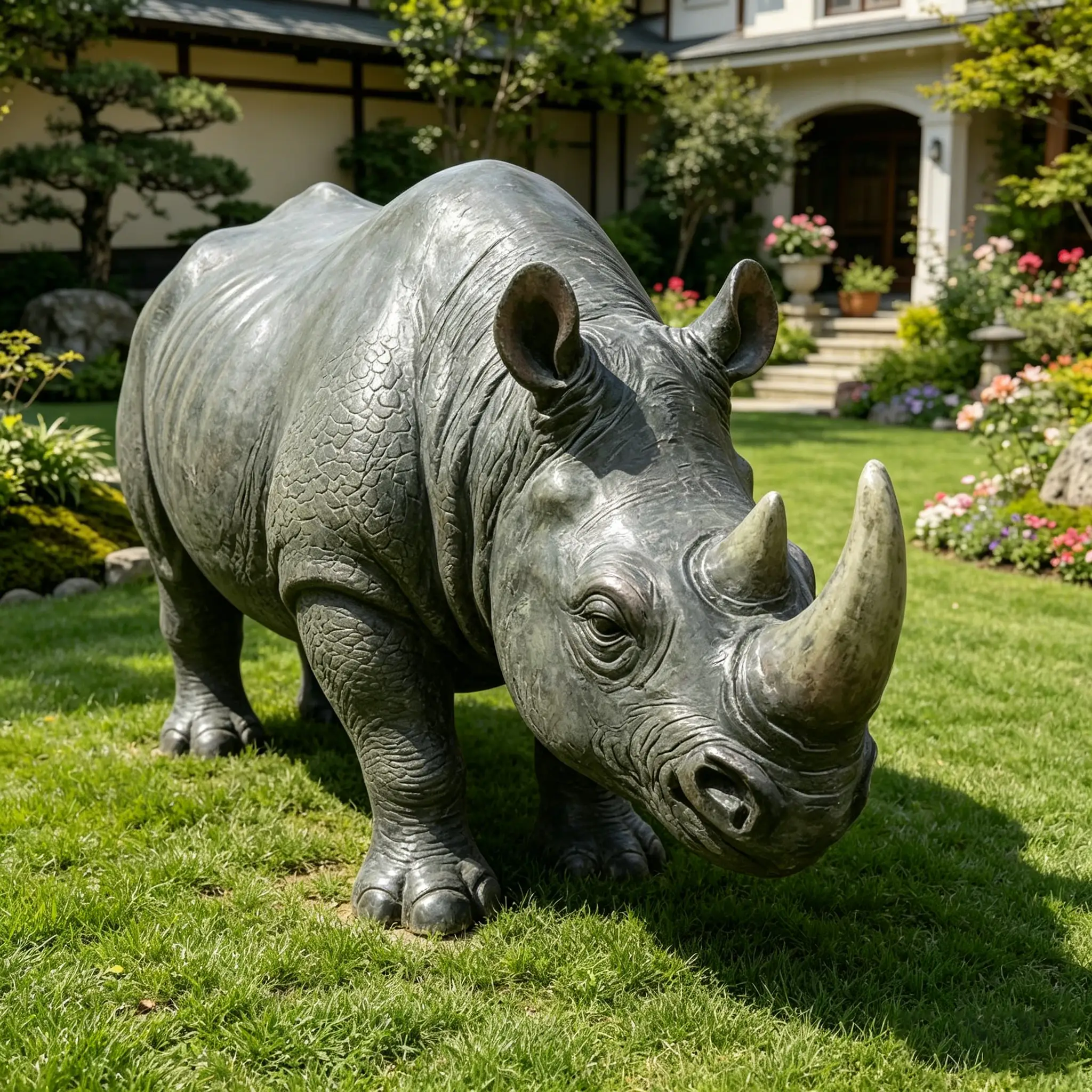 27.5" Large Realistic Rhinoceros Garden Statue by HouseOfZazla
