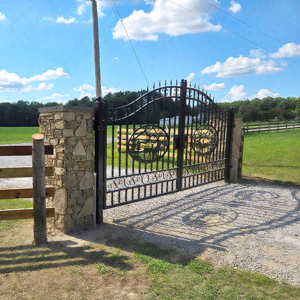 14x8 ft Steel Dual Swing Driveway Gate, photo 27 of 45