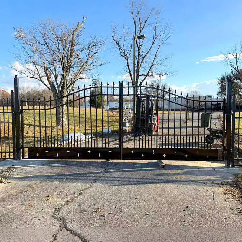 18x8 ft Steel Dual Swing Driveway Gate by Chery Industrial