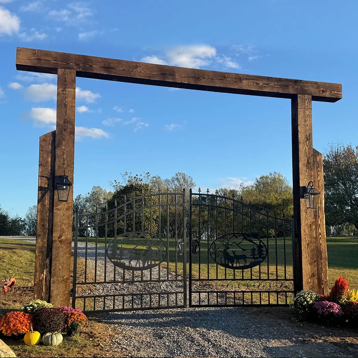 14x8 ft Steel Dual Swing Driveway Gate by Chery Industrial