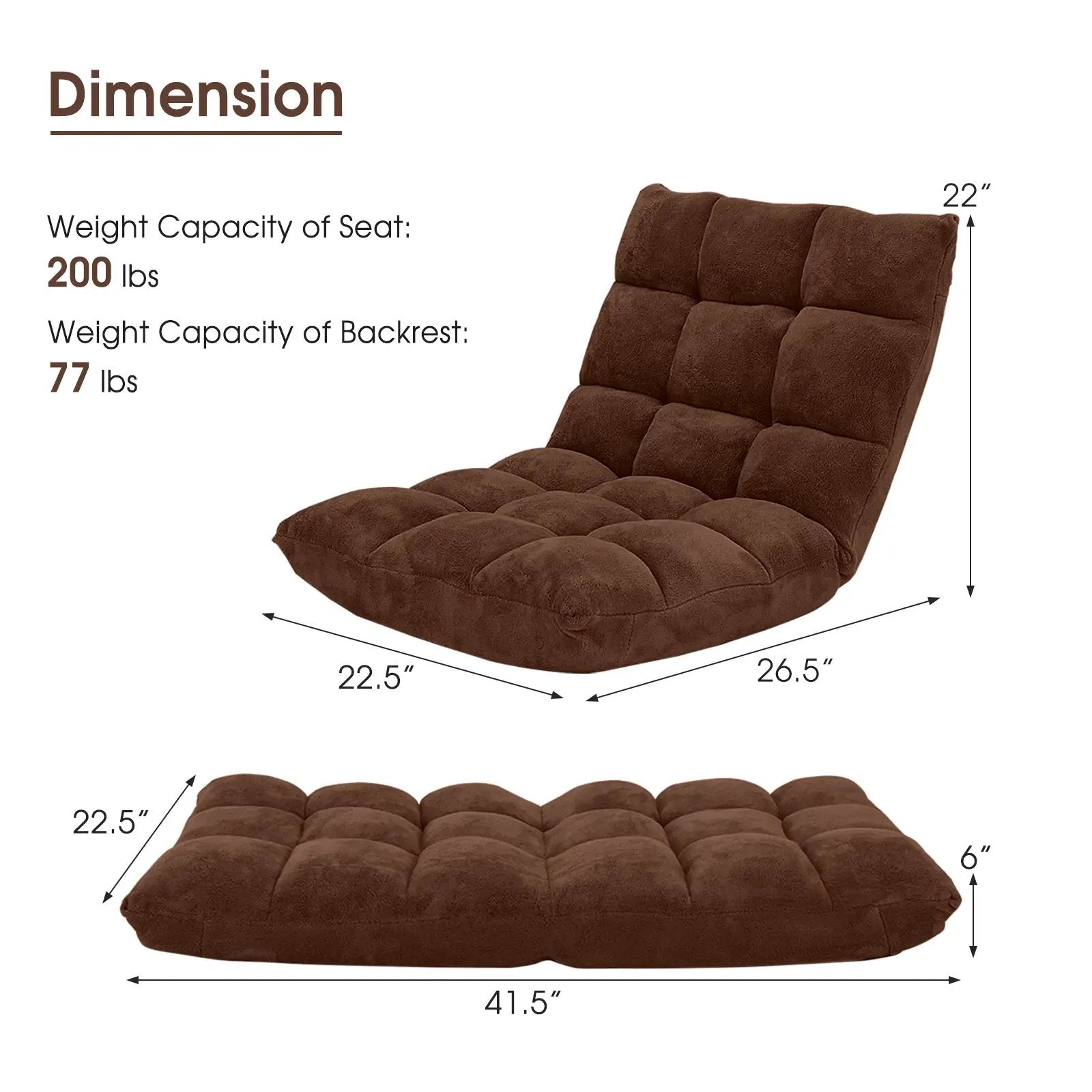 Adjustable 14-position Cushioned Floor Chair by DirectDeals