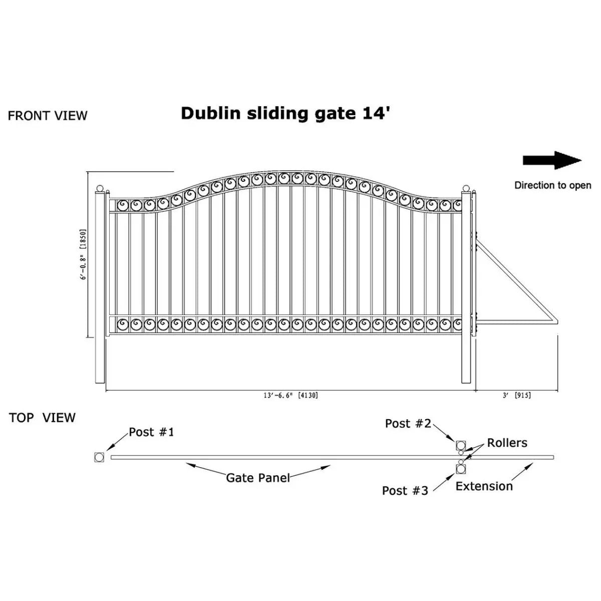 14x6 ft Steel Sliding Driveway Gate by Chery Industrial