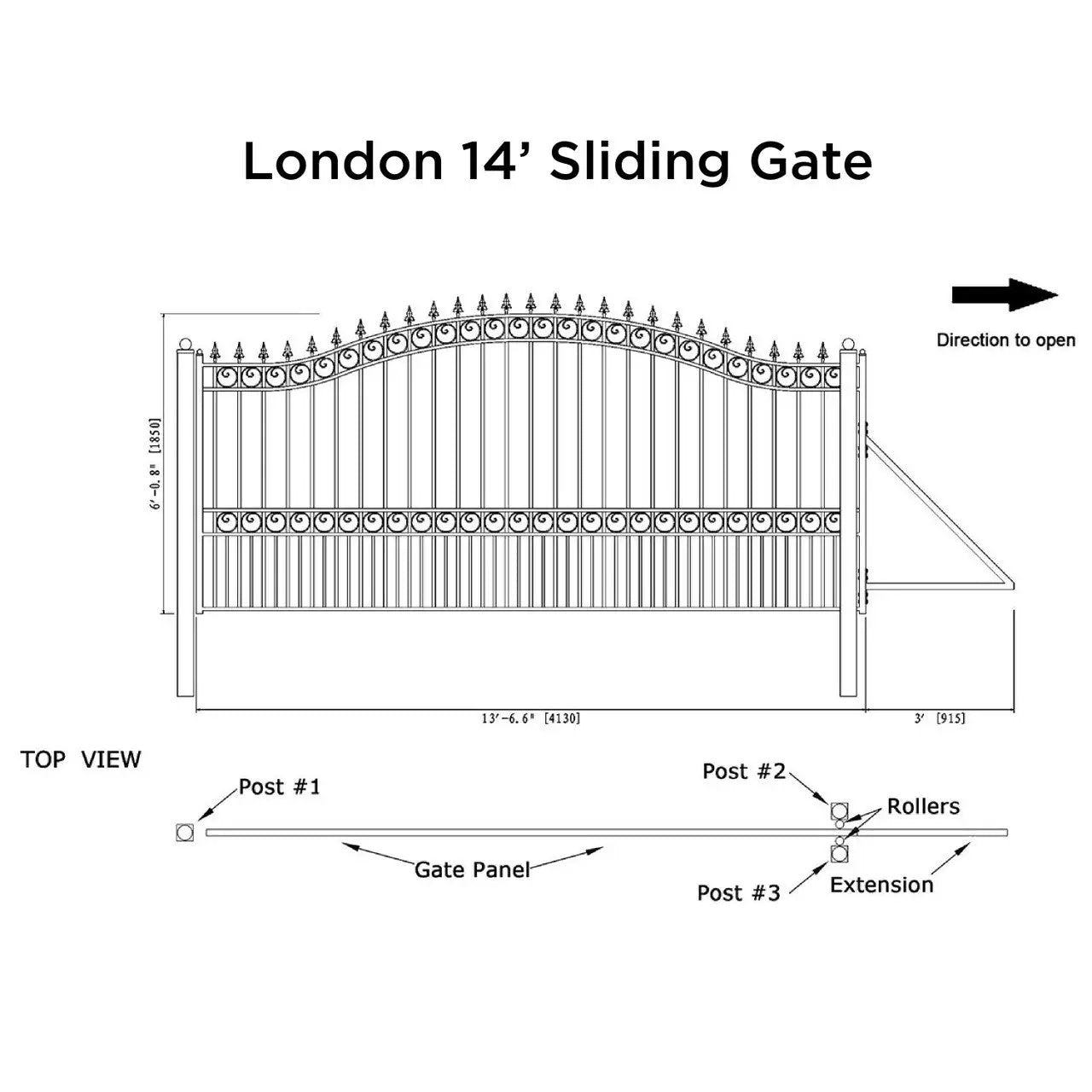 14x6 ft Steel Sliding Driveway Gate by Chery Industrial