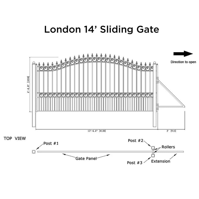 14x6 ft Steel Sliding Driveway Gate by Chery Industrial