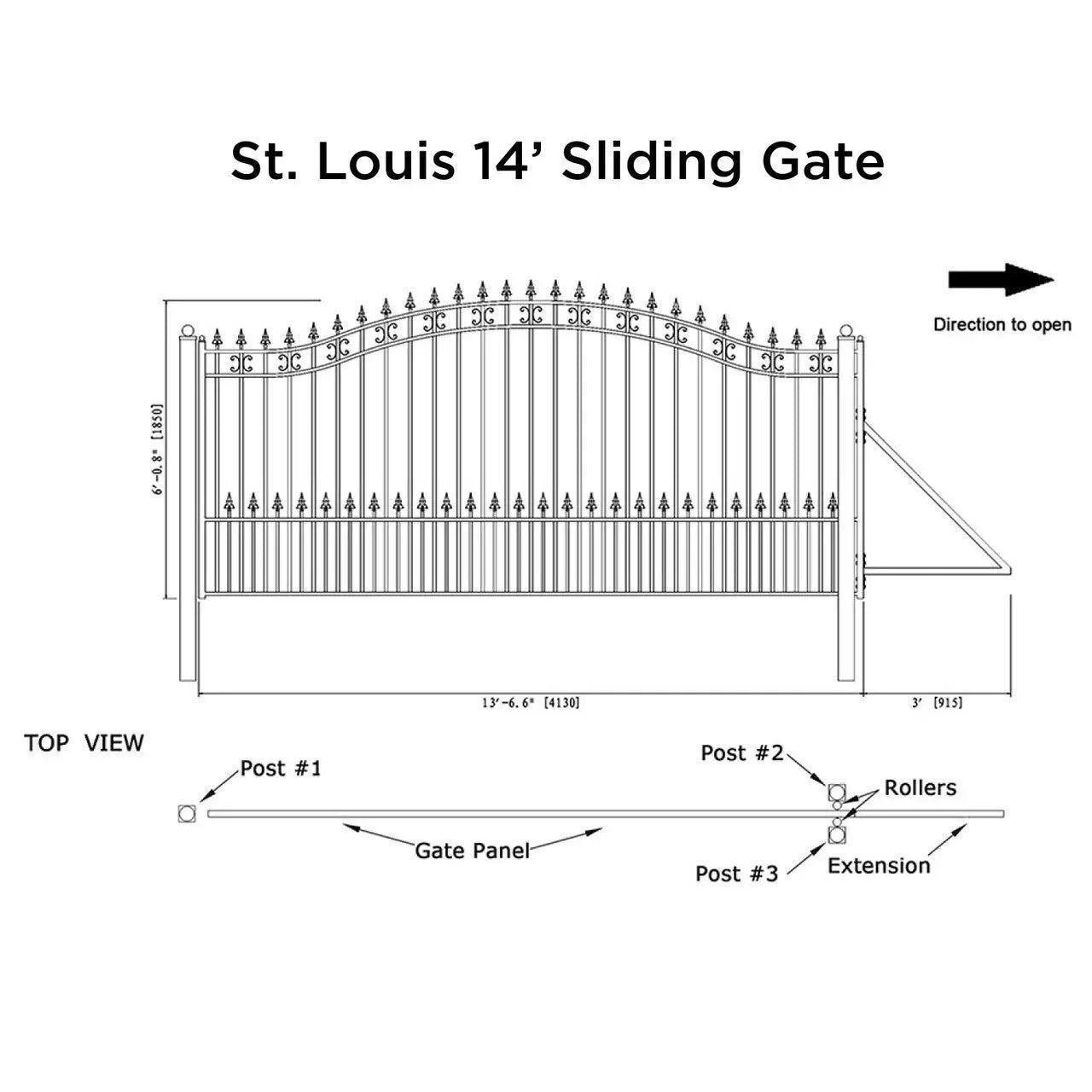 14x6 ft Steel Sliding Driveway Gate by Chery Industrial