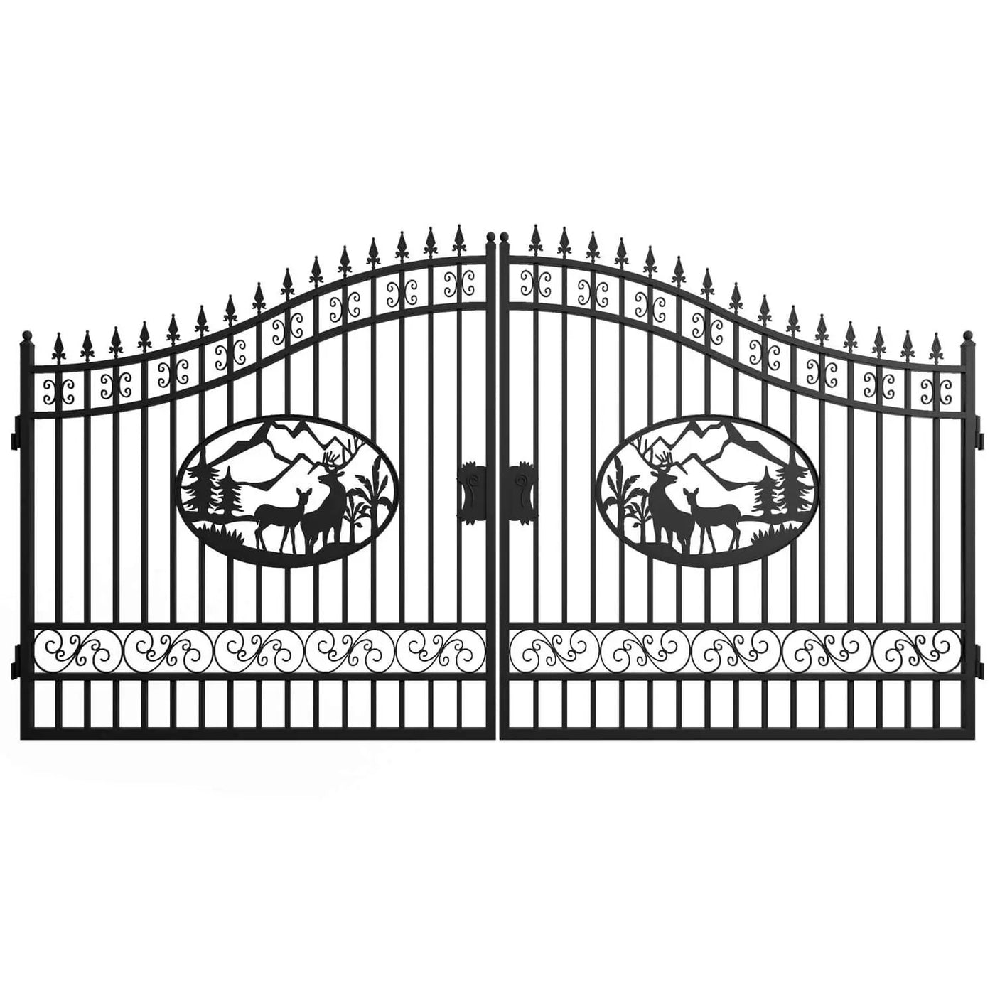 14x8 ft Steel Dual Swing Driveway Gate by Chery Industrial