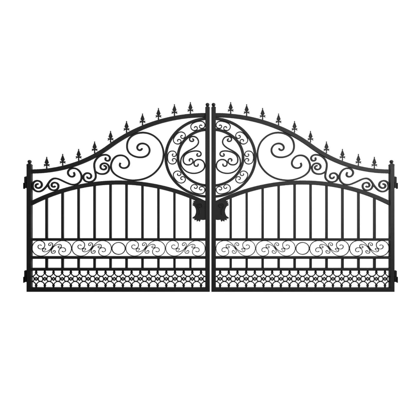 14x8 ft Steel Dual Swing Driveway Gate-European Style by Chery Industrial