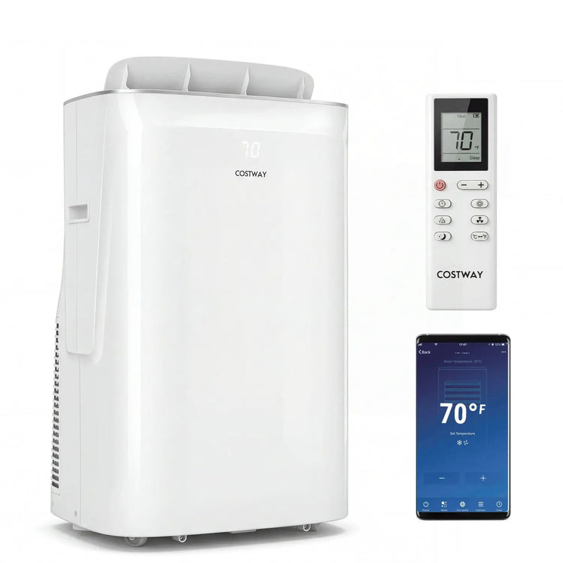 15000 BTU Inverter Portable Air Conditioner Smart Wifi Enabled Cooling & Heating Unit-White by DirectDeals