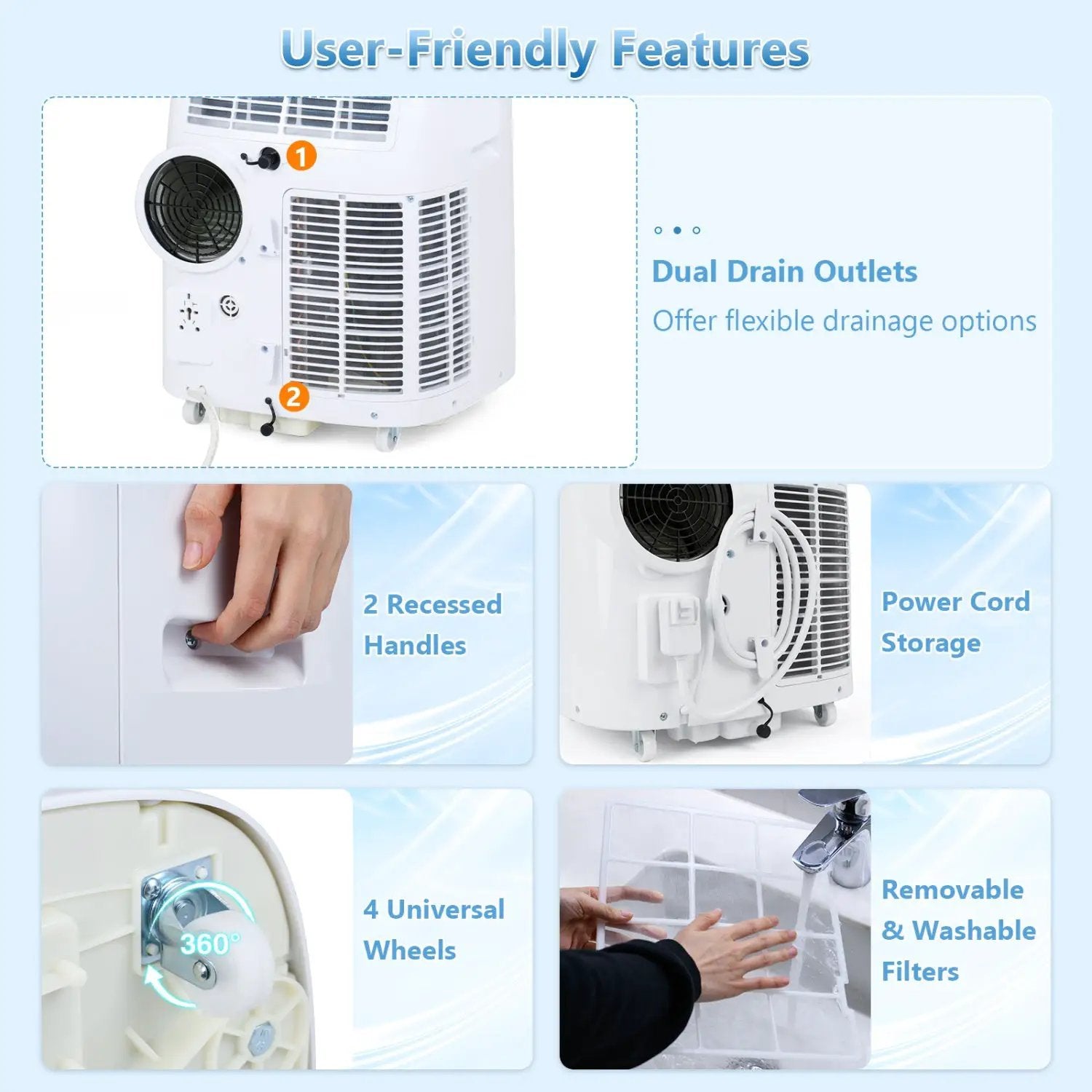 15000 BTU Portable Air Conditioner with APP Control and Fan by DirectDeals
