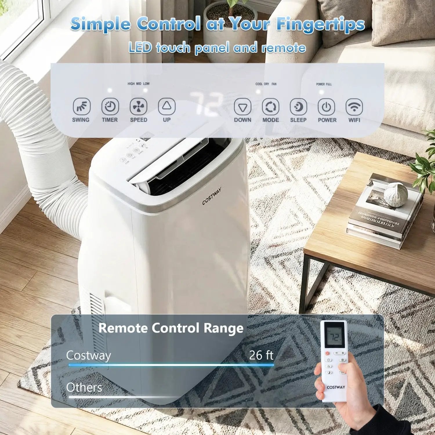 15000 BTU Portable Air Conditioner with APP Control and Fan by DirectDeals