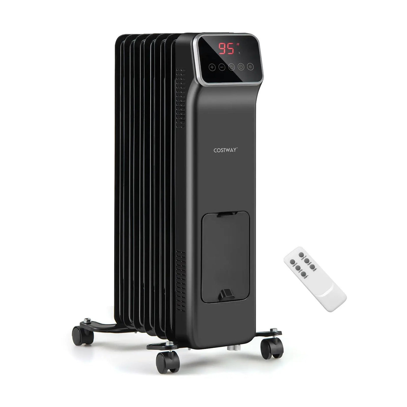 1500W Oil Filled Radiator Heater with Remote Control 3 Modes 24H Timer by DirectDeals