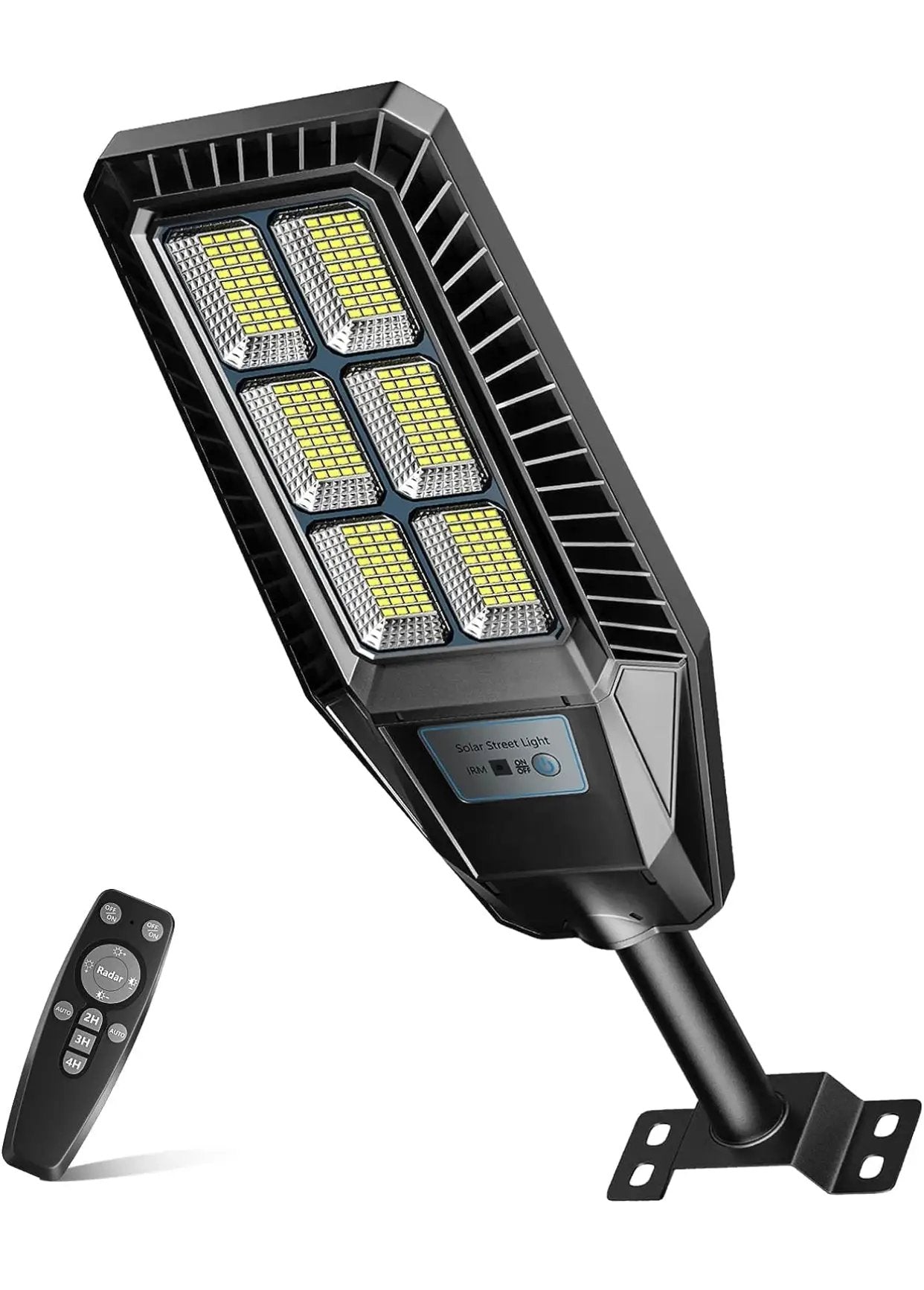 1500W Solar Street Light 30000LM LED Outdoor Waterproof Dusk to Dawn for Yard Lighting IP66 6000K with Bracket and Remote Control by Outdoor Solar Outlet