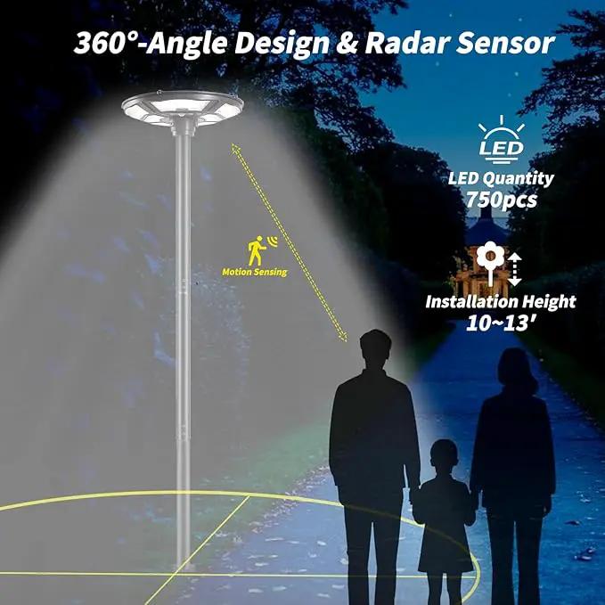 1500W Solar UFO Motion Sensor All in one Solar Garden Street Light With Remote Control by Outdoor Solar Outlet