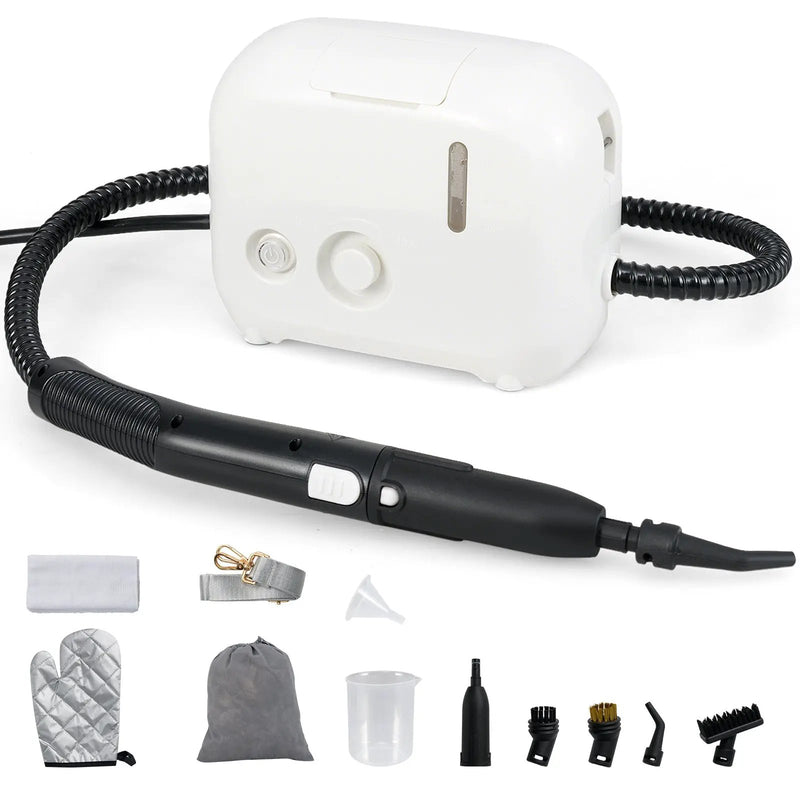 1500W Portable Steam Cleaner with 34 oz Water Tank-White by DirectDeals