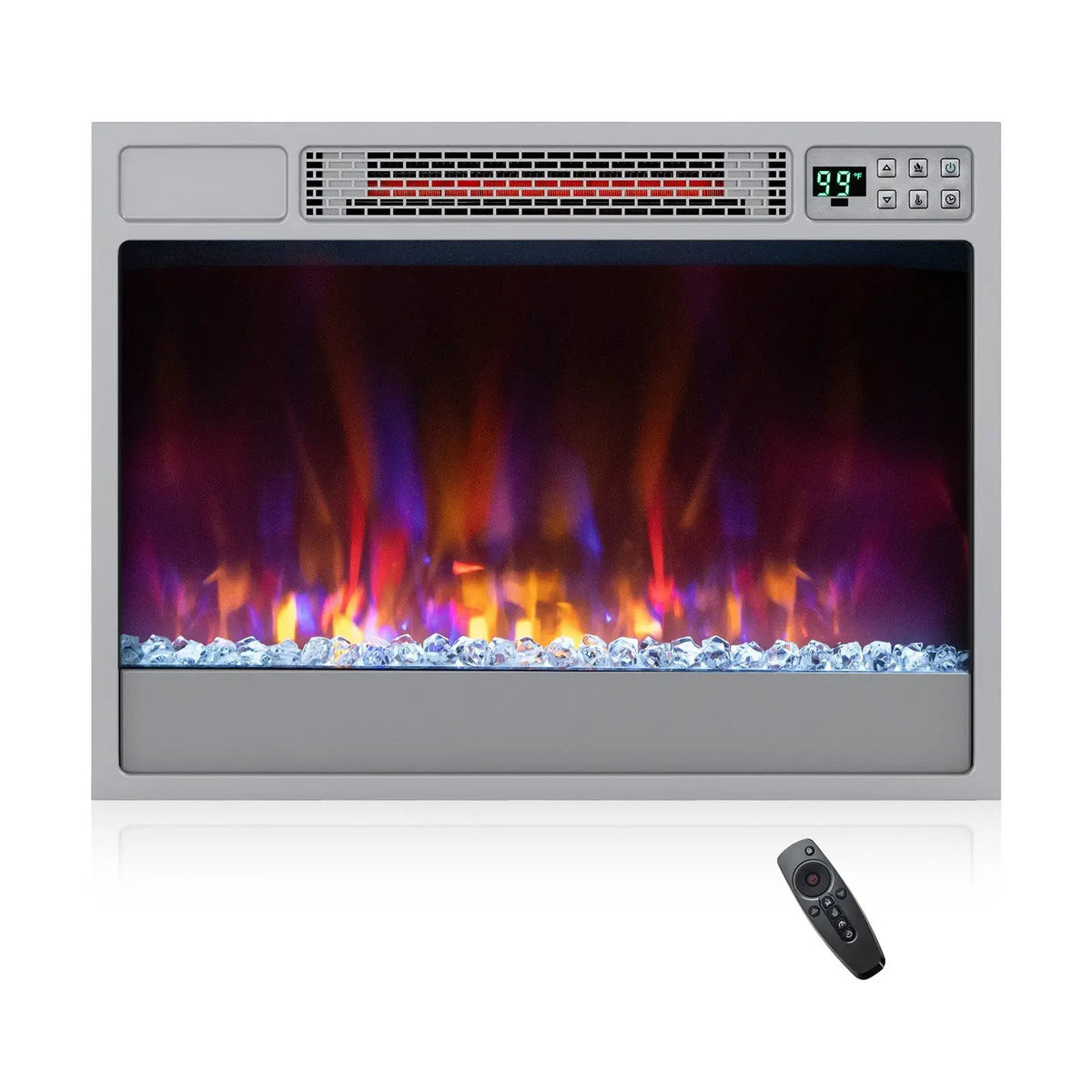 23 Inch 1500W Recessed Electric Fireplace Insert with Remote Control by DirectDeals