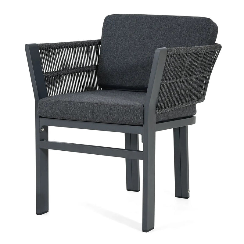 7 Piece Outdoor Dining Set With Table And 6 Chairs - Black / Teak / Gray by HouseOfZazla