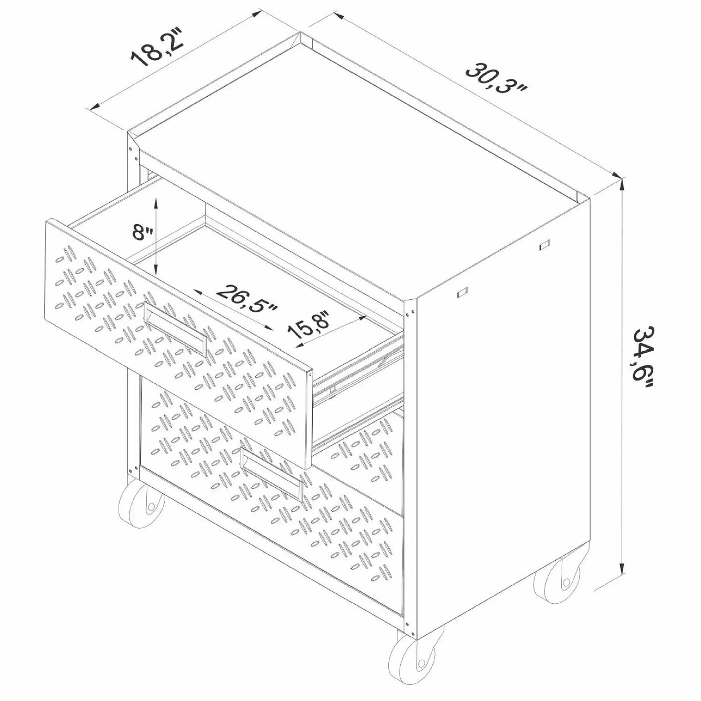 Fortress -3 Drawer Rolling Garage Cabinet by HouseOfZazla