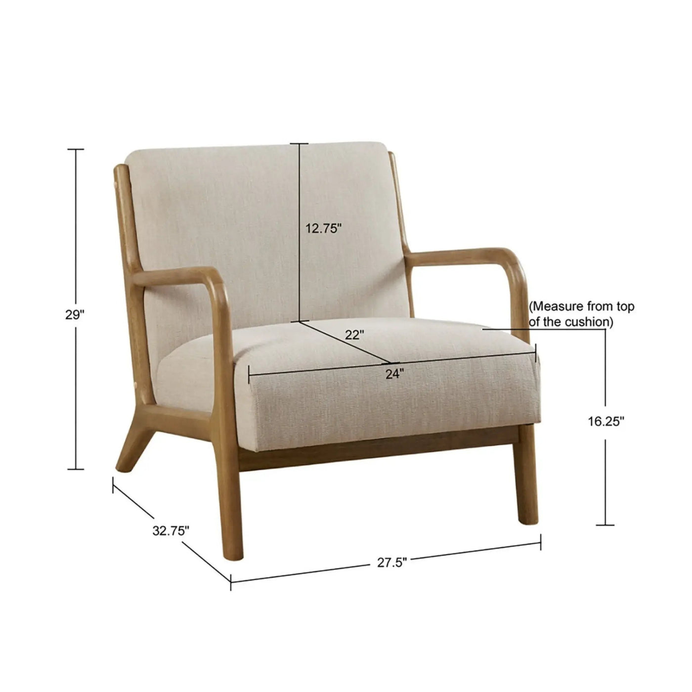 Mid-Century Style Lounge Chair With Upholstered Seat by HouseOfZazla
