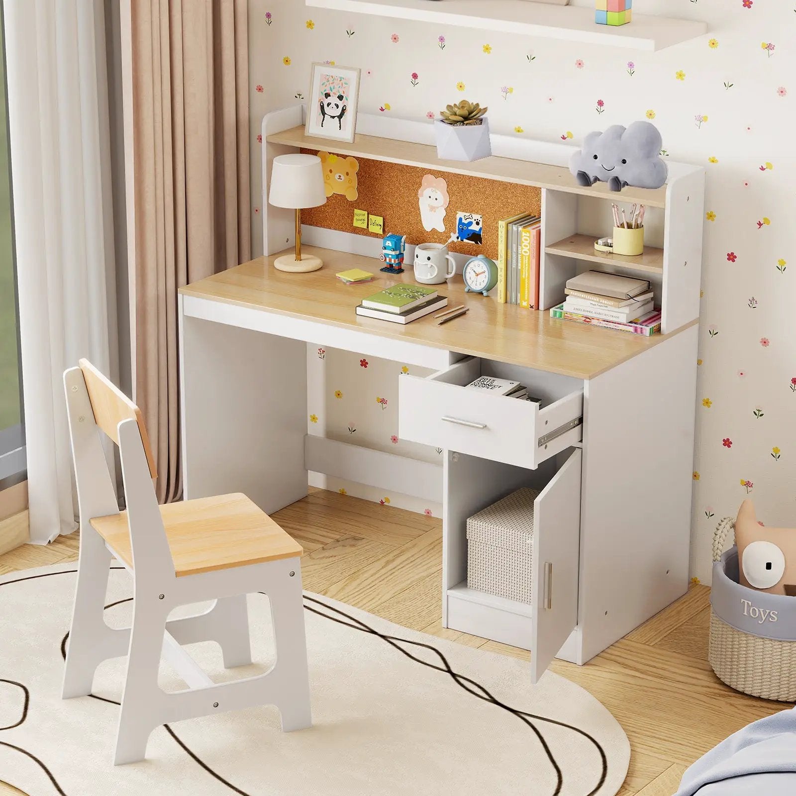 Kids Study Desk and Chair Set Student Table and Chair by DirectDeals