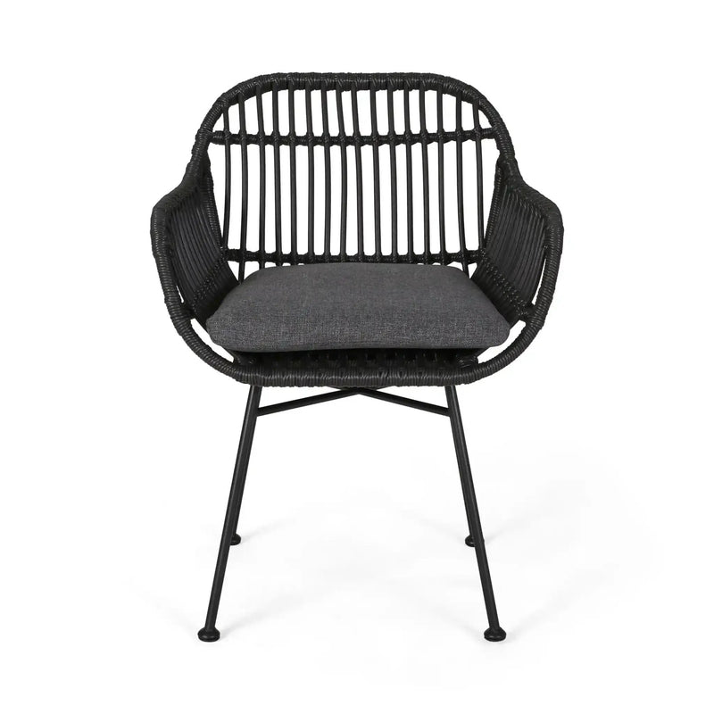 Outdoor Rattan Accent Chair With Metal Legs by HouseOfZazla