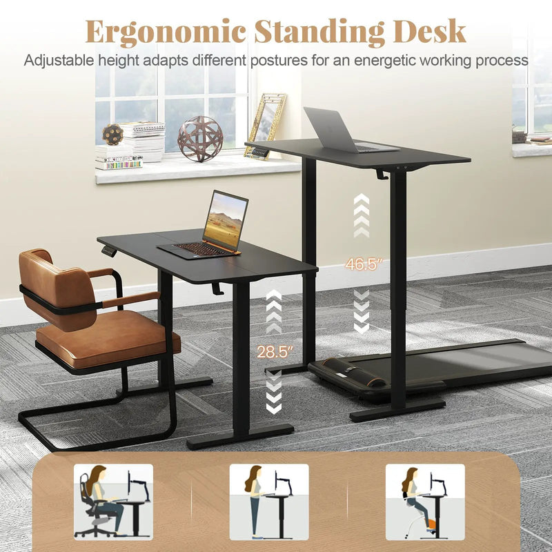48 Inch x 24 Inch Ergonomic Electric Standing Desk with 3 Memory Settings for Home Office by DirectDeals