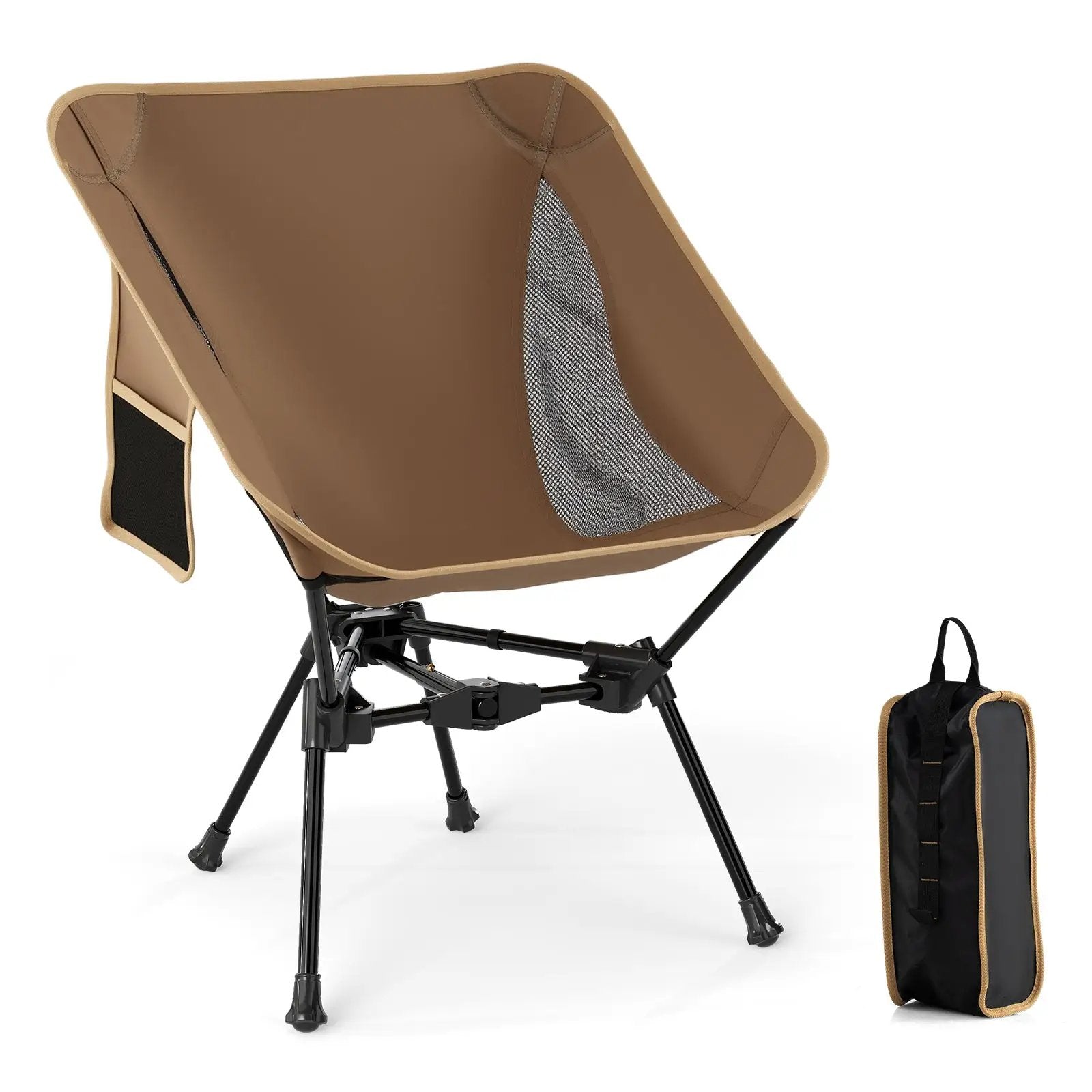 Portable Camping Chair with Compact Carrying Bag-Coffee by DirectDeals