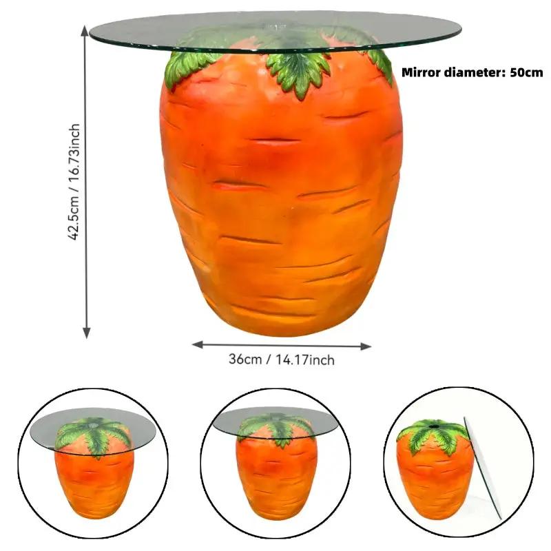 Carrot Shaped Side Table with Glass Top by HouseOfZazla